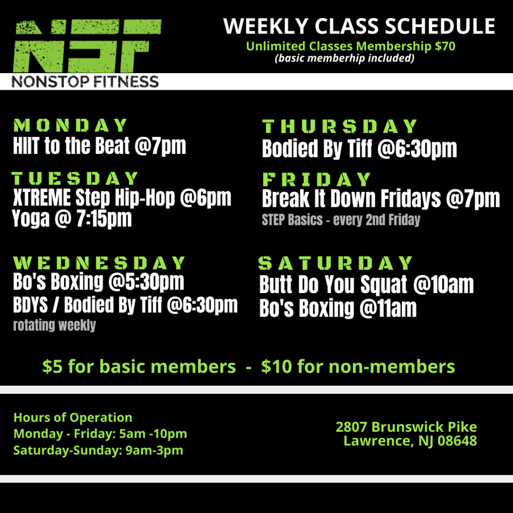 NEW NSF Class Schedule